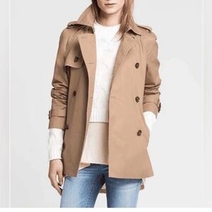 Banana Republic Tan Double-Breasted Trench Coat